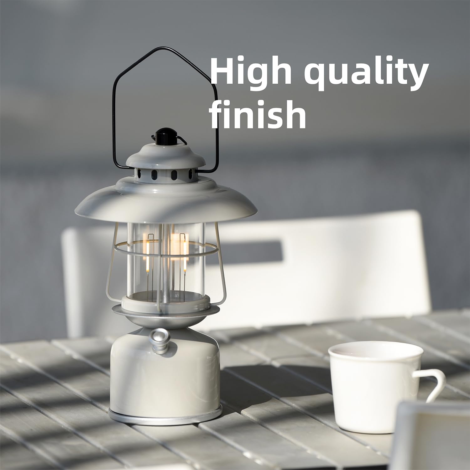 Lanterna da campeggio a LED classica in metallo, stile retrò, batteria ricaricabile da 6500 mAh, durata 17-500 ore, grande lanterna da appendere dimmerabile, luce da campeggio vintage con gancio per