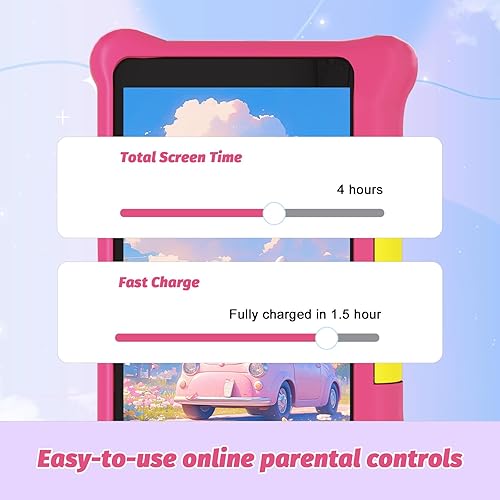 Miniatura 3 de URAO Tablet para niños, tableta Android para niños de 7 pulgadas de cuatro núcleos con funda, tarjeta TF de 32 GB 128 GB expandible para niños