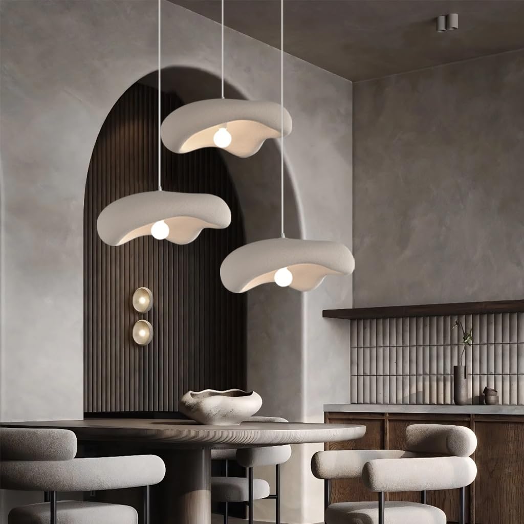 Chandelier de salle à manger wabi-sabi rétro plafonnier 3 têtes E27