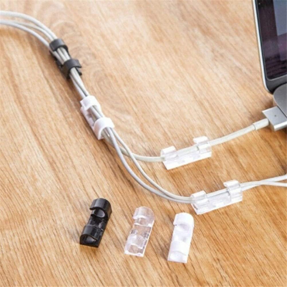 40Pcs SelfAdhesive Cable Clips Wire for Easy Cable Management in Car, Office and Home (Transparent)