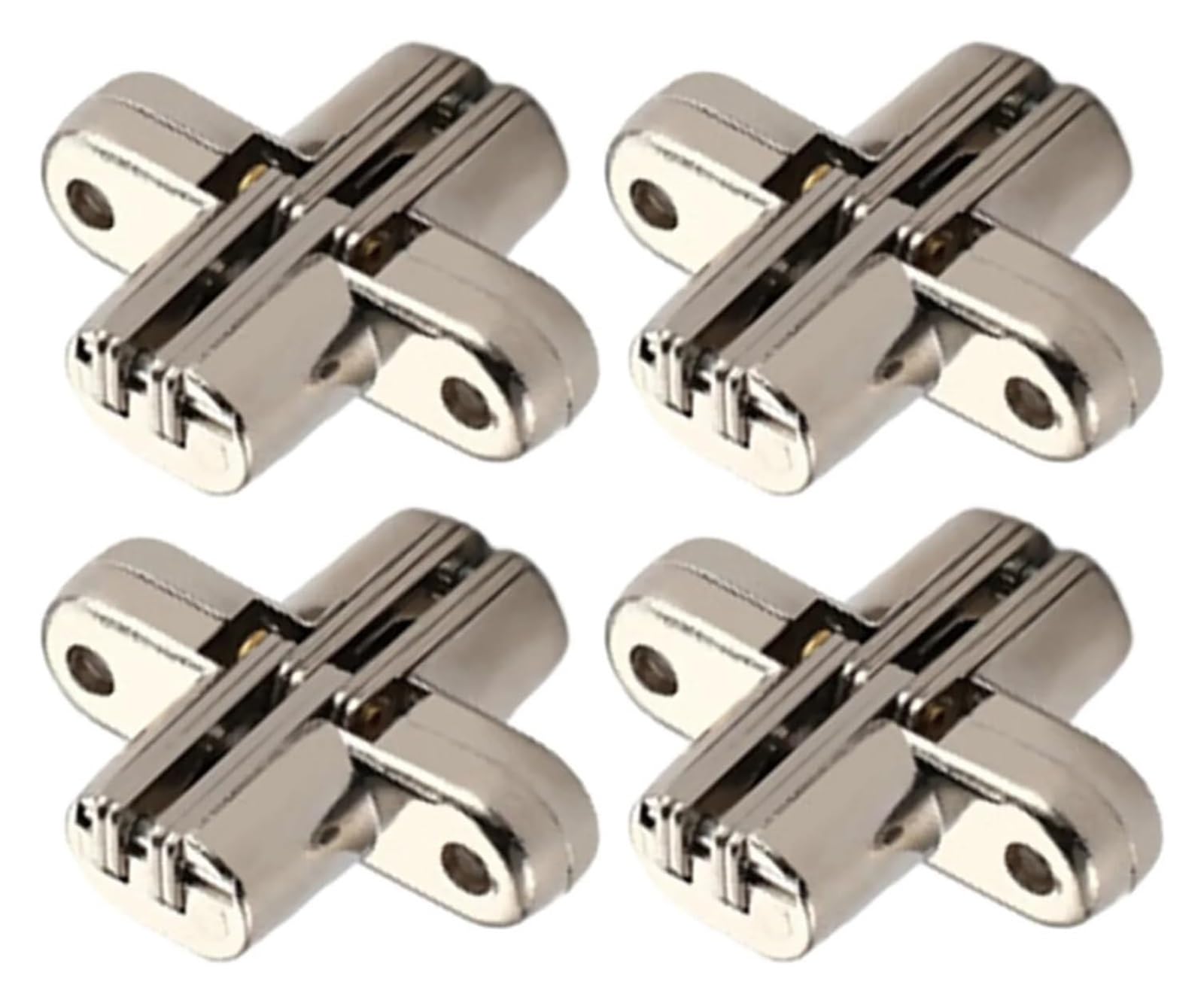 Door and Window Hinges,4pcs Folding Table Concealed Hinge Invisible Cross Hinge Zinc Alloy Cabinet Door Hinges Window Furniture Door Table Hardware(A)