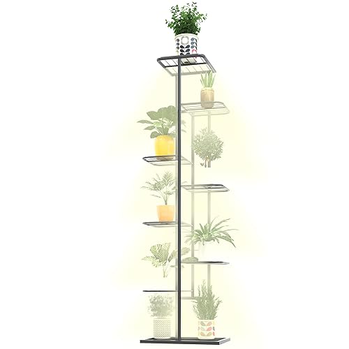 Metal Plant Stand with Grow Lights Multiple Flower Planter Pot
