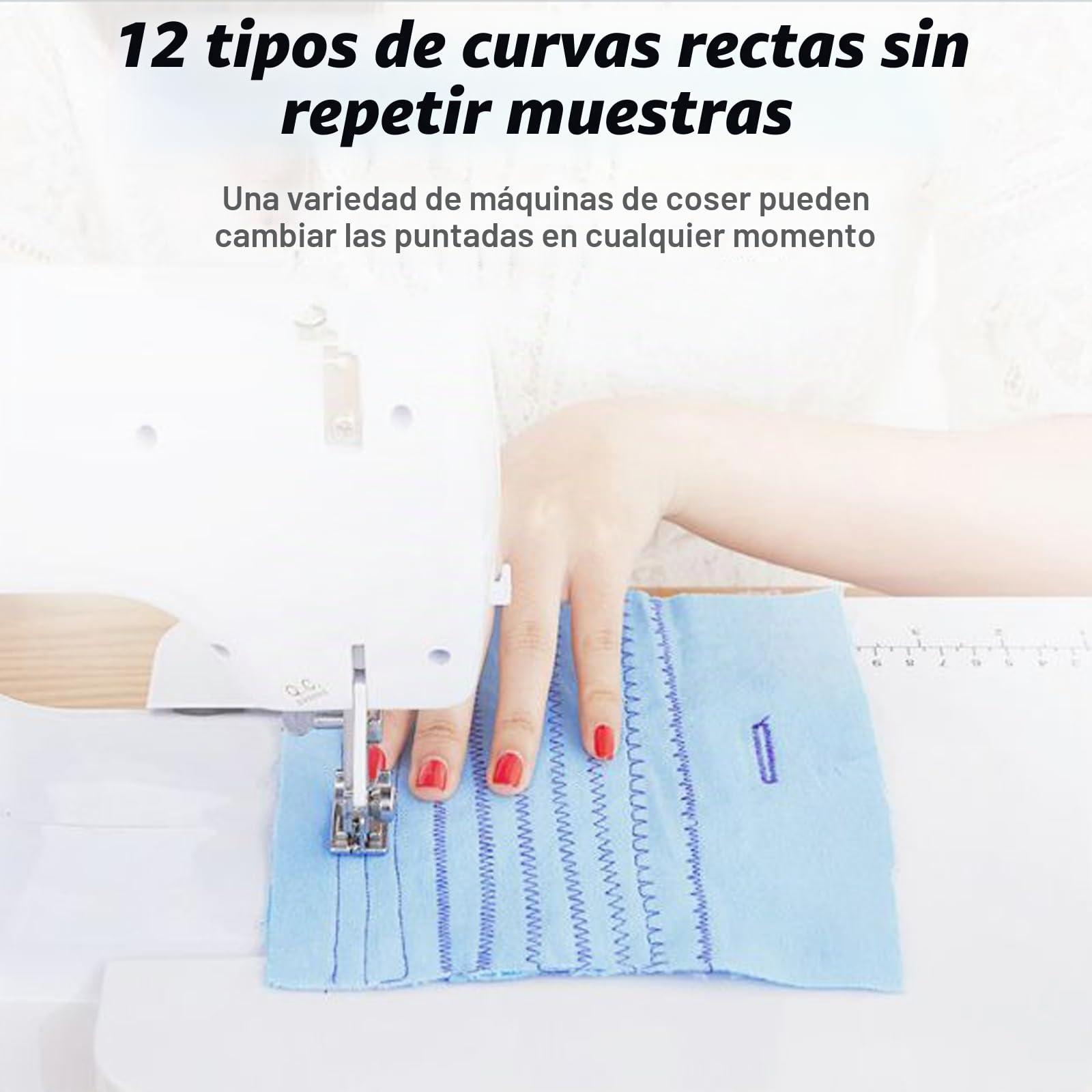 725 Máquina de Coser Eléctrica, Lámpara Integrada y 12 Tipos de Puntadas Diferentes, Mini Máquina de Coser Portátil para Principiantes, Fácil de Usar, Ideal para Ropa, Telas