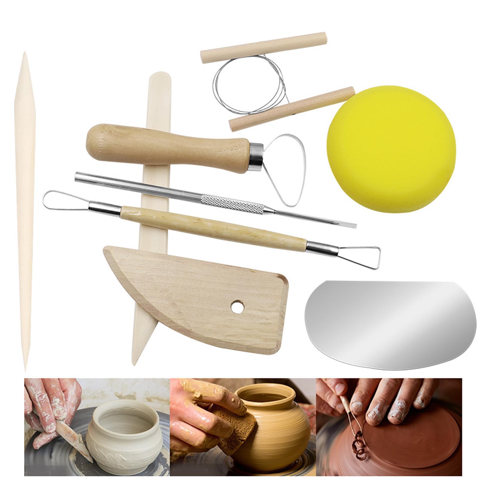 36-teiliges Töpferwerkzeug-Set Inkl. Schürze & Eimer – Für Ton, Modellieren, Schnitzen & DIY