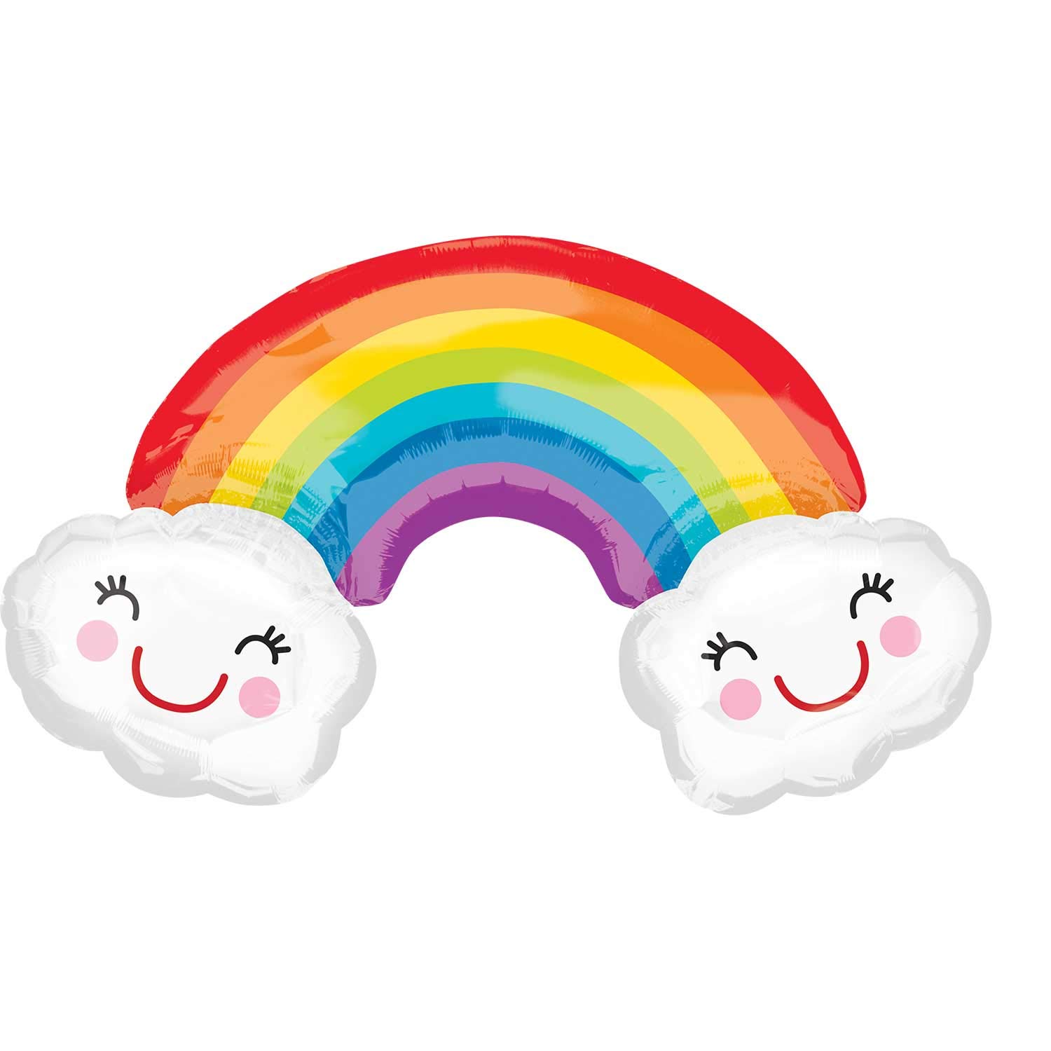Amscan Folienballon Regenbogen Mit Wolken – 93x55 Cm, Für Helium, Mottoparty, Geburtstagsdeko
