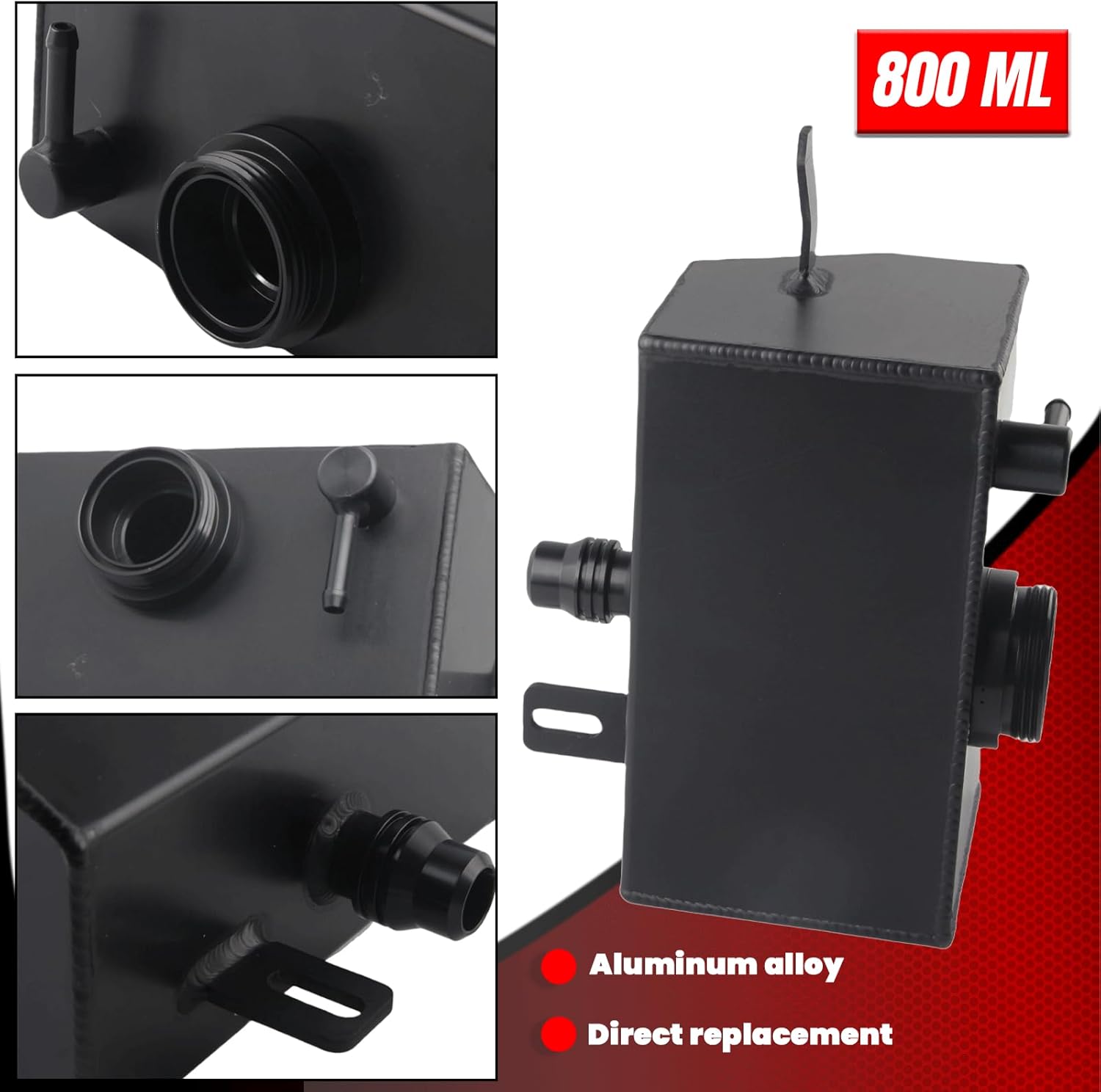 68364312AC Engine Coolant Reservoir Expansion Tank For Jeep Wrangler JL/JLU 2018-2025, Direct Replacement Part Number: 68364312AC, 68364312AA, 68364312AB, 68388115AB