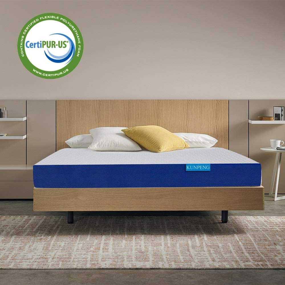 KUNPENG King Mattress, Cooling Gel Memory Foam Mattress 10 Inch, Bed Mattress in a Box Medium Firm CertiPUR-US, Relieve Stress