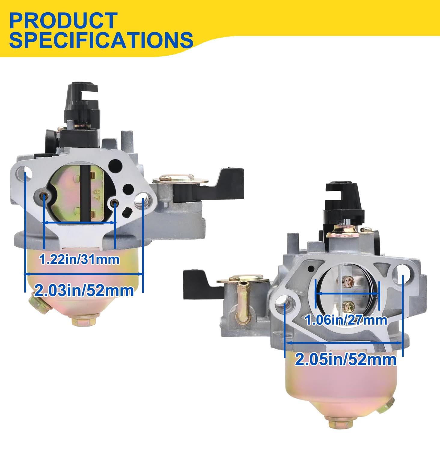 Fitbest Carburador de cortacésped para motores Honda GX390 de 13 hp, sustituye a 16100-ZF6-V01 con juntas
