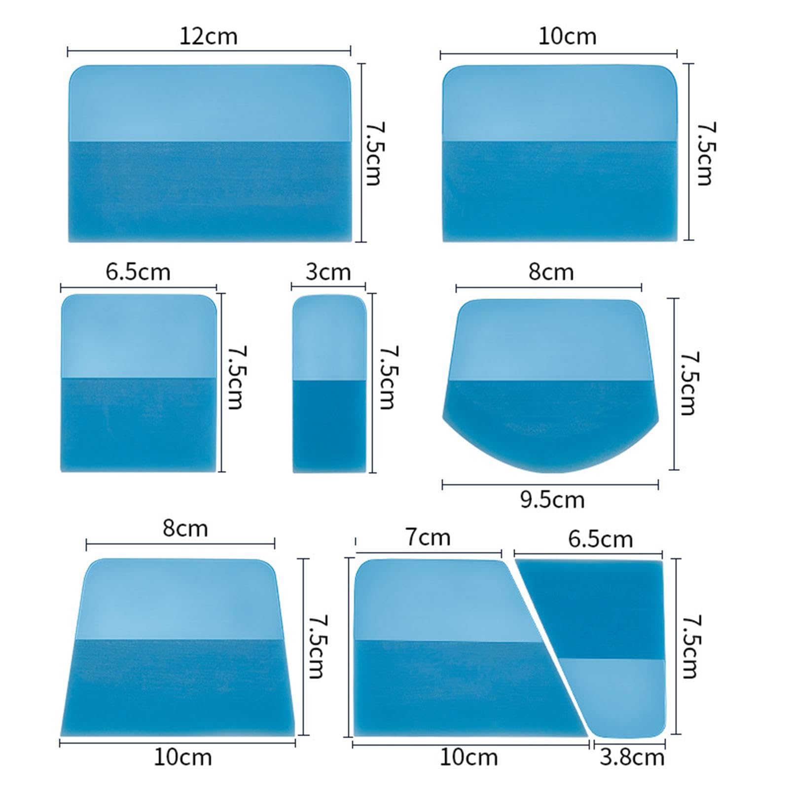 Kit PPF Squeegees per Pellicola Protettiva Auto Strumenti Vinile Finitura Professionale Rimozione Bolle Adatto per Avvolgimento Auto Tintatura Vetri, Blu