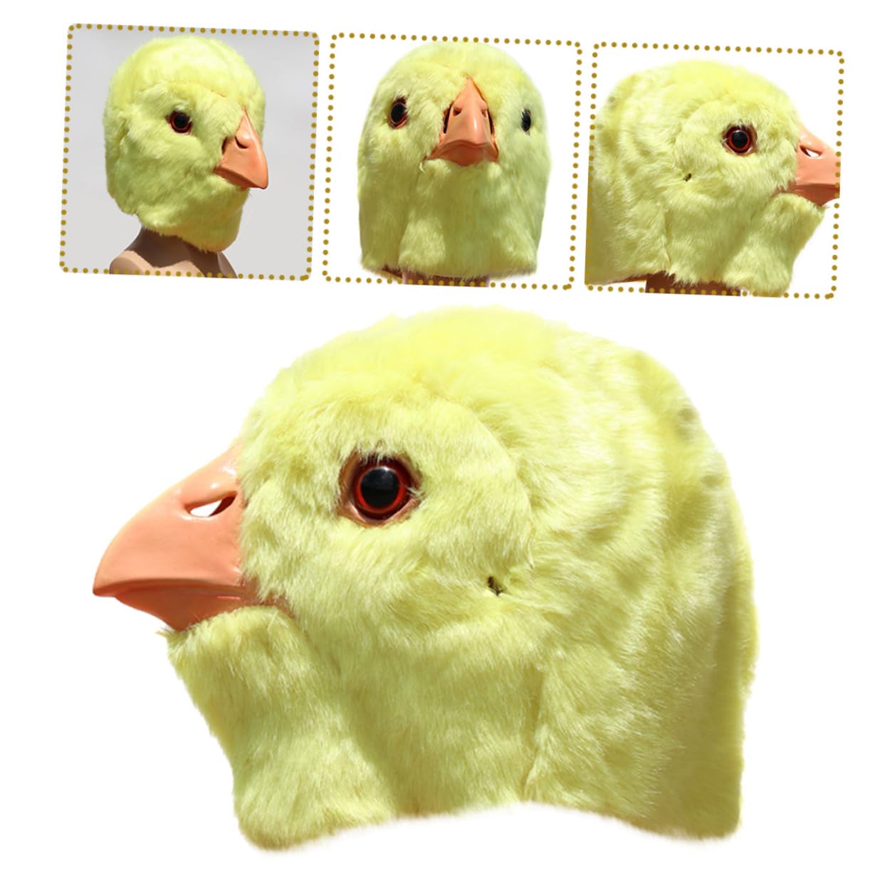 COLLBATH Gorro De Fiesta Peluche Diseño De Cabeza De Pollito Para Carnaval y Mascaradas Accesorio Divertido y Ligero Para Actividades Interiores y Exteriores