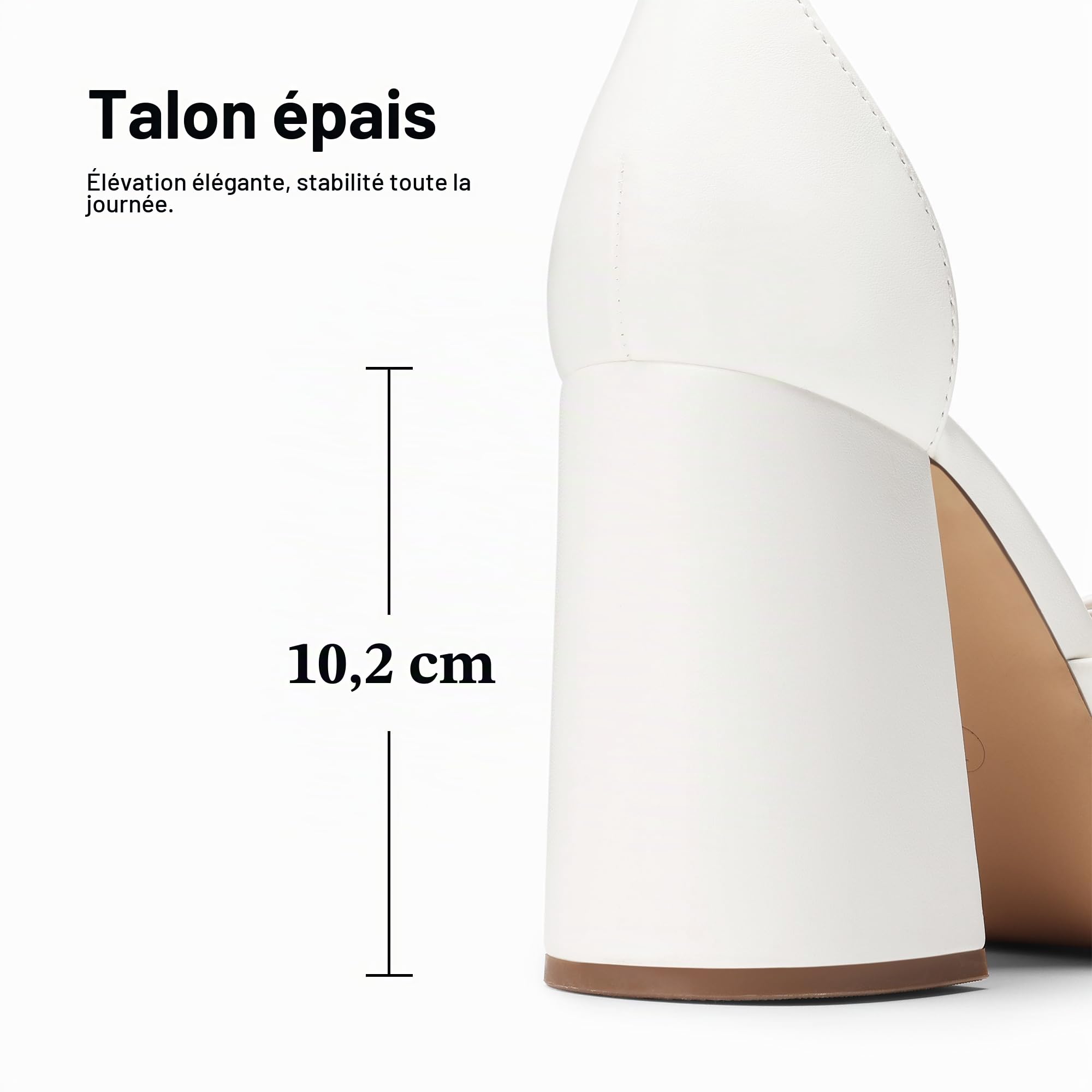 DREAM PAIRS Escarpins Femme Talon Haut Chunky avec Plateforme, Chaussures Habillées Confortables avec Bride Cheville pour Soirée ou Fête