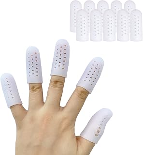 10 PCS Silicone Finger Protectors for Wounds New Breathable Finger Caps with Holes for Finger Cracking, Eczema, Trigger Fingers, Blisters, Corns, Broken Toe (Women & Men)