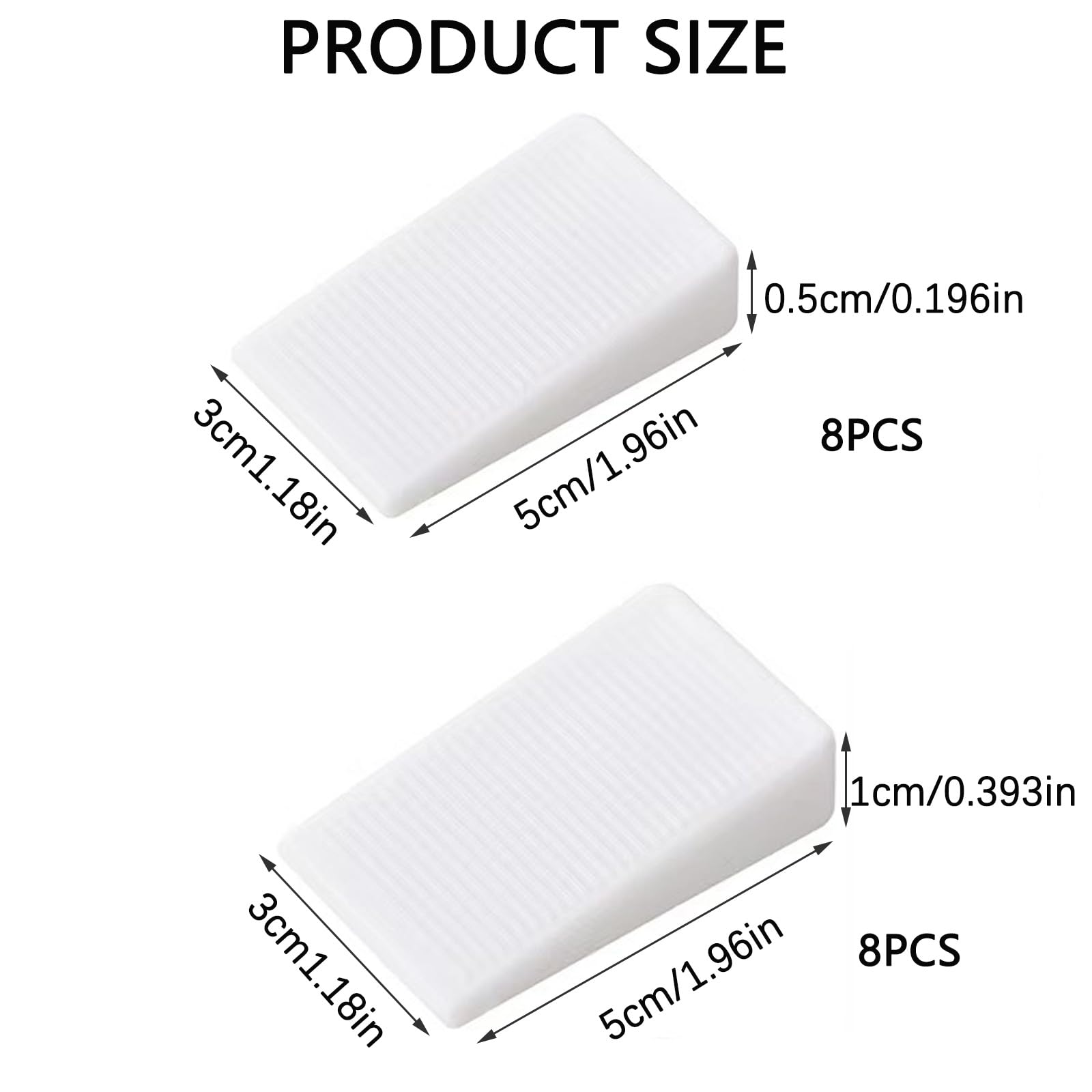 16 Pcs Furniture Leveling Wedge Non-Slip Furniture Pads Wedges White Leveling Shims for Stability and Noise Reduction 2Height Options(5mm 10mm) - Image 2