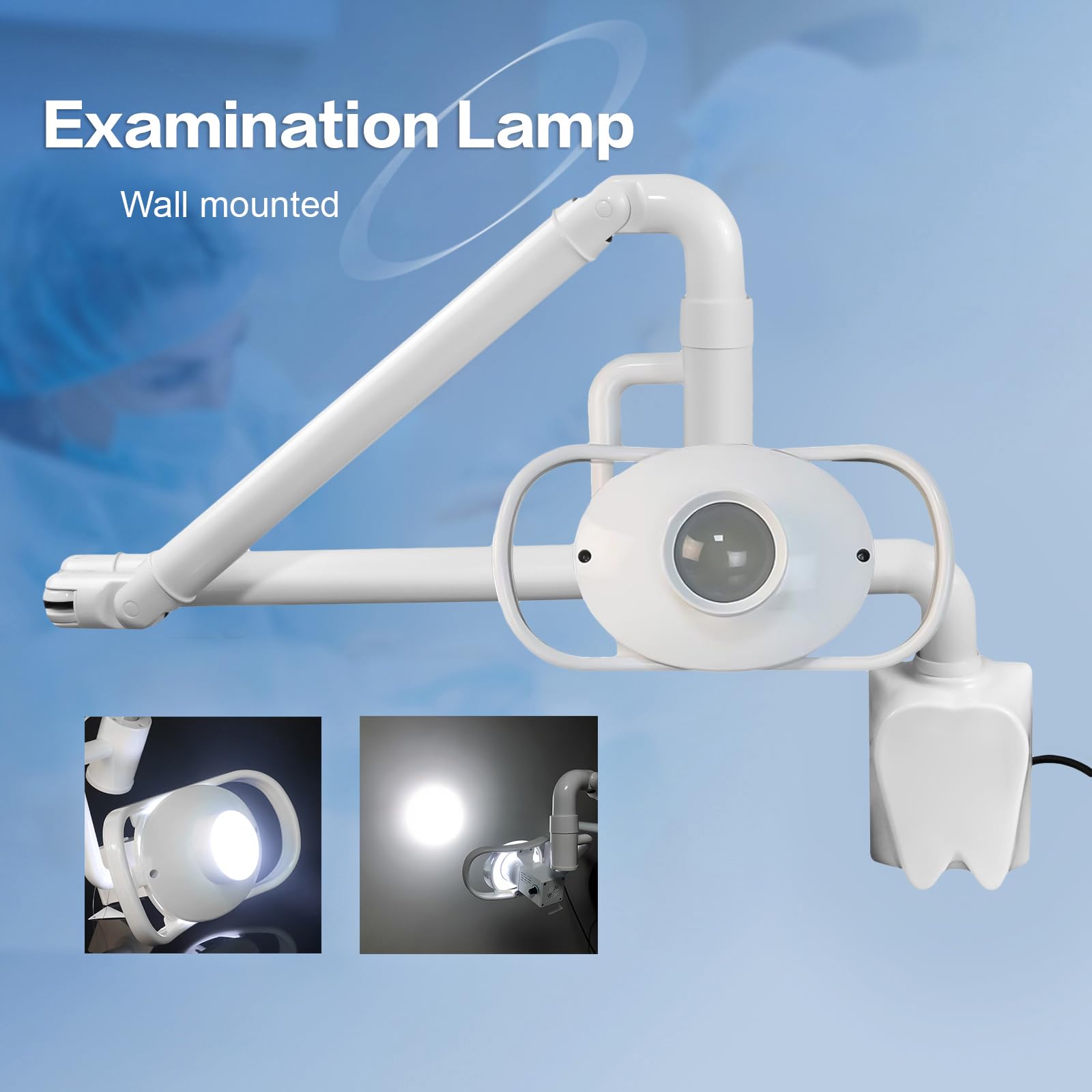 DOC.ROYAL Wall-Hanging Otolaryngology Cold Light Lamp Exam Light with Flexible Adjustable Support Arm