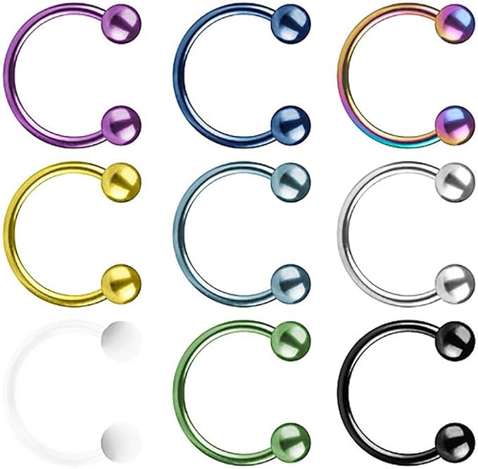 Piercing Ferro Di Cavallo 48 Varianti Effetto Epossidico Petto Naso