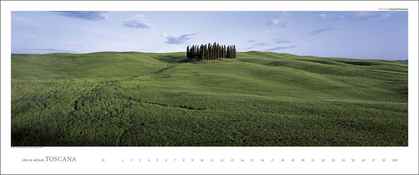 Toscana: Immerwährender Panorama-Kalender in 1,15 Meter Breite