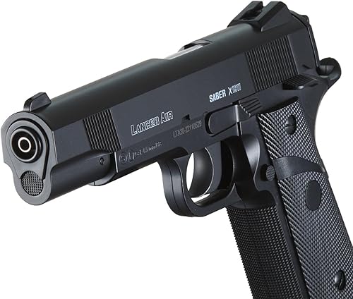 Miniatura 6 de Lancer Tactical Pistola de aire Saber X1911 CO2 pistola de aire comprimido-480 FPS con alta presión 0.42 oz y bolsa de metal BBS
