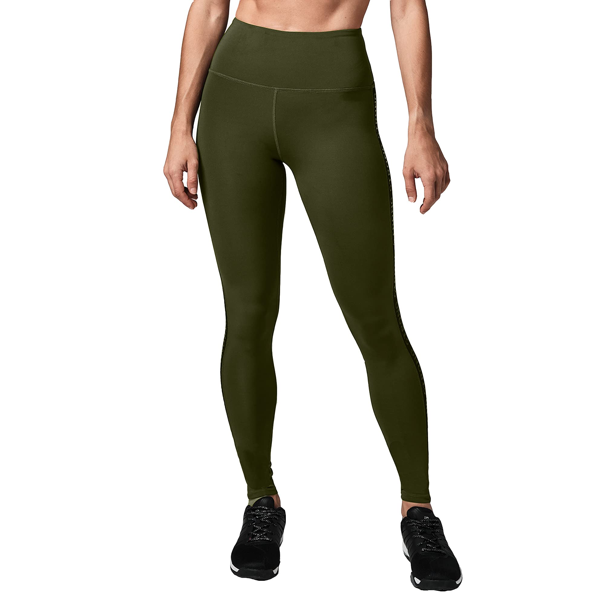 STRONG iD Damskie legginsy do treningu, fitnessu, długość do kostek, wyszczuplające brzuch, legginsy damskie z wysoką talią Moss Essential XS