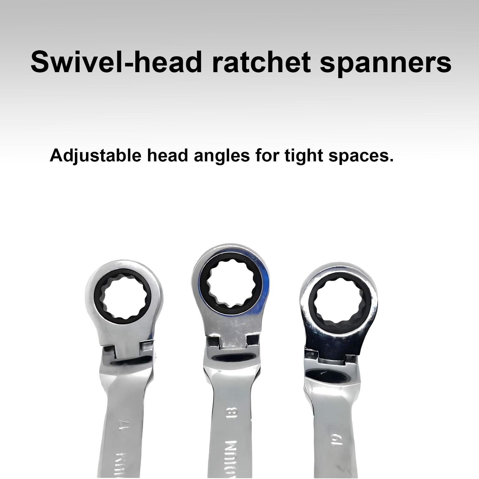 Boryxelina Flex-Head Ratchet Spanner 10mm, Metric Chrome Vanadium Steel Ratcheting Combination Wrench, Home Hand Tool - Image 3