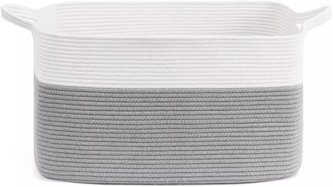 おもちゃ箱 収納 入園祝い 63L 綿ロープおもちゃバスケット特大長方形おもちゃオーガナイザーリビングルーム織おもちゃ収納バスケット