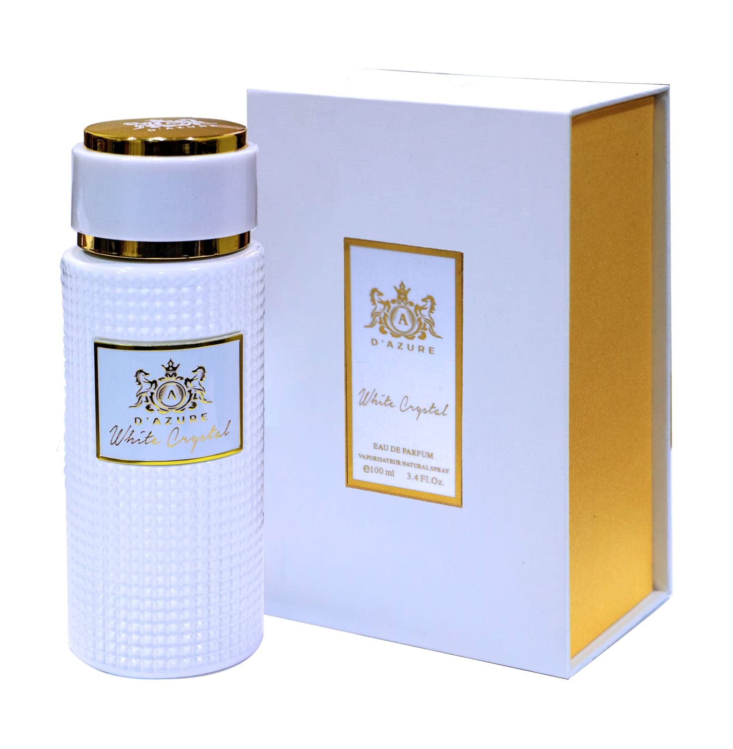D'Azure Fragrance Perfume Scent White Crystal Perfume Fragnace For Women 100ml is a Combination of Amber Fougere Lavender Orange Blossom and Jasmine with Base
