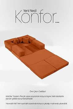Sofya Büyük Köşe | Aktivite Koltuğu | Oyun Koltuğu | Sünger Koltuk | Sinema Koltuğu. 270x180 CM (Kiremit)