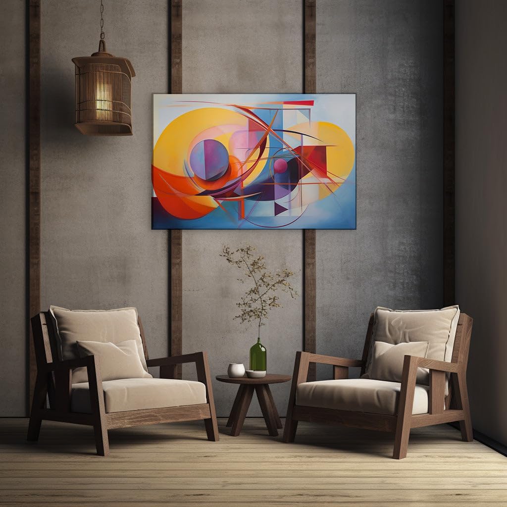 Canvas for Living Room. Brushstrokes of Vitality: Dynamic Abstraction in a Vivid Color Symphony, 27 x 18 inch Canvas Wall Art - Contemporary Masterpieces - Zen Wall Decor
