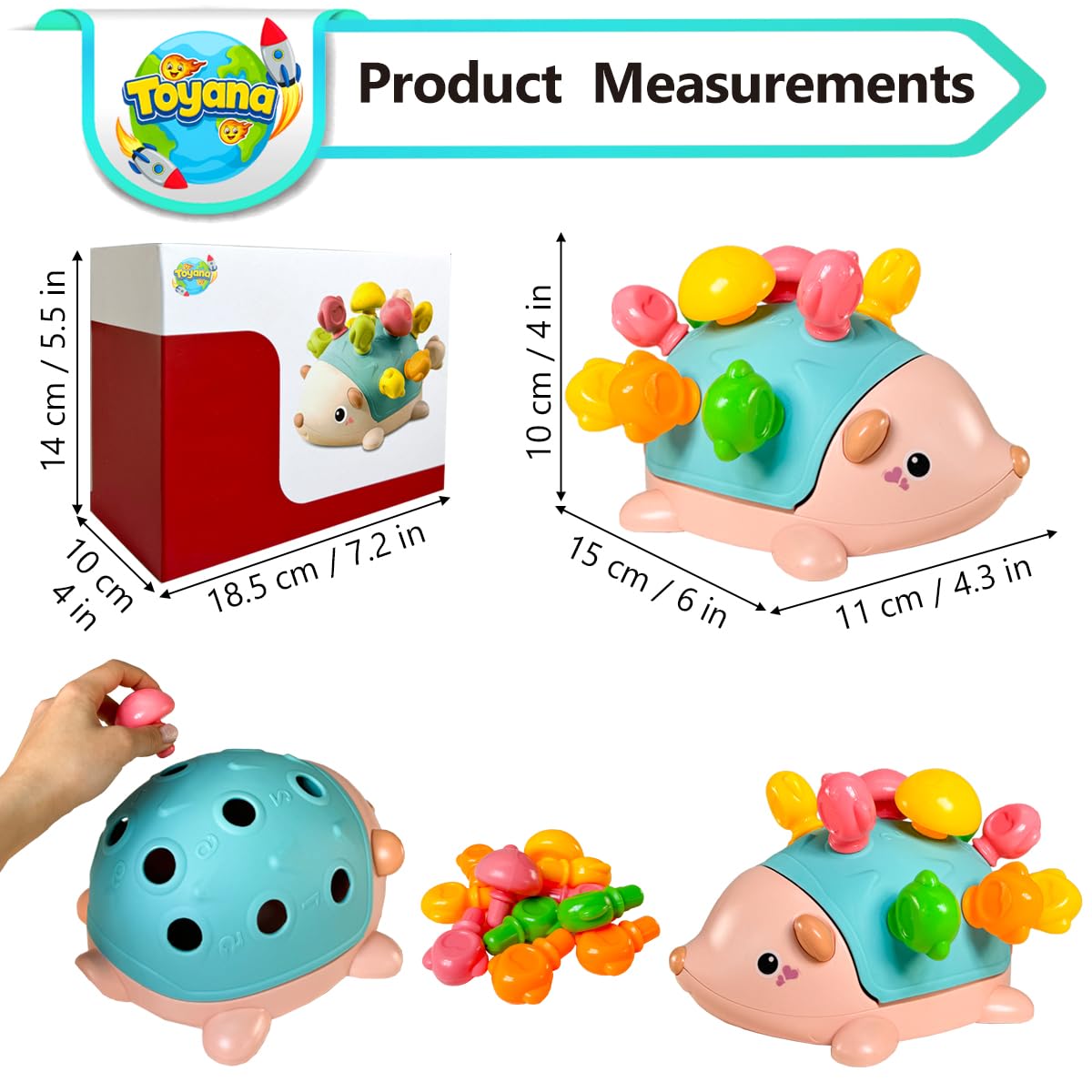 Toyana Educational Baby Hedgehog Shape Sorter Toy - Image 3