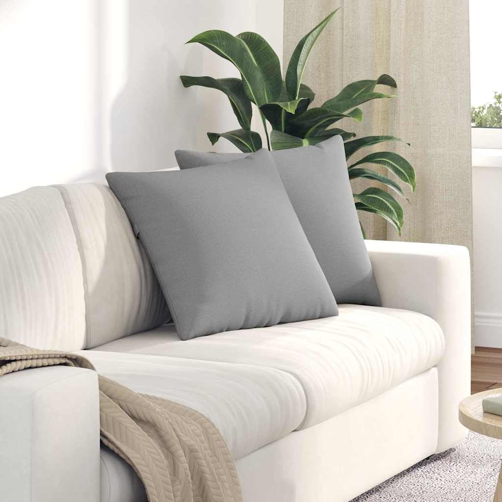 2er Set Sofakissen 50x50 cm Wolkengrau - Moderne Dekokissen mit Füllung und abnehmbarem Bezug - Weiche Zierkissen aus Stoff für Wohnzimmer und Schlafzimmer