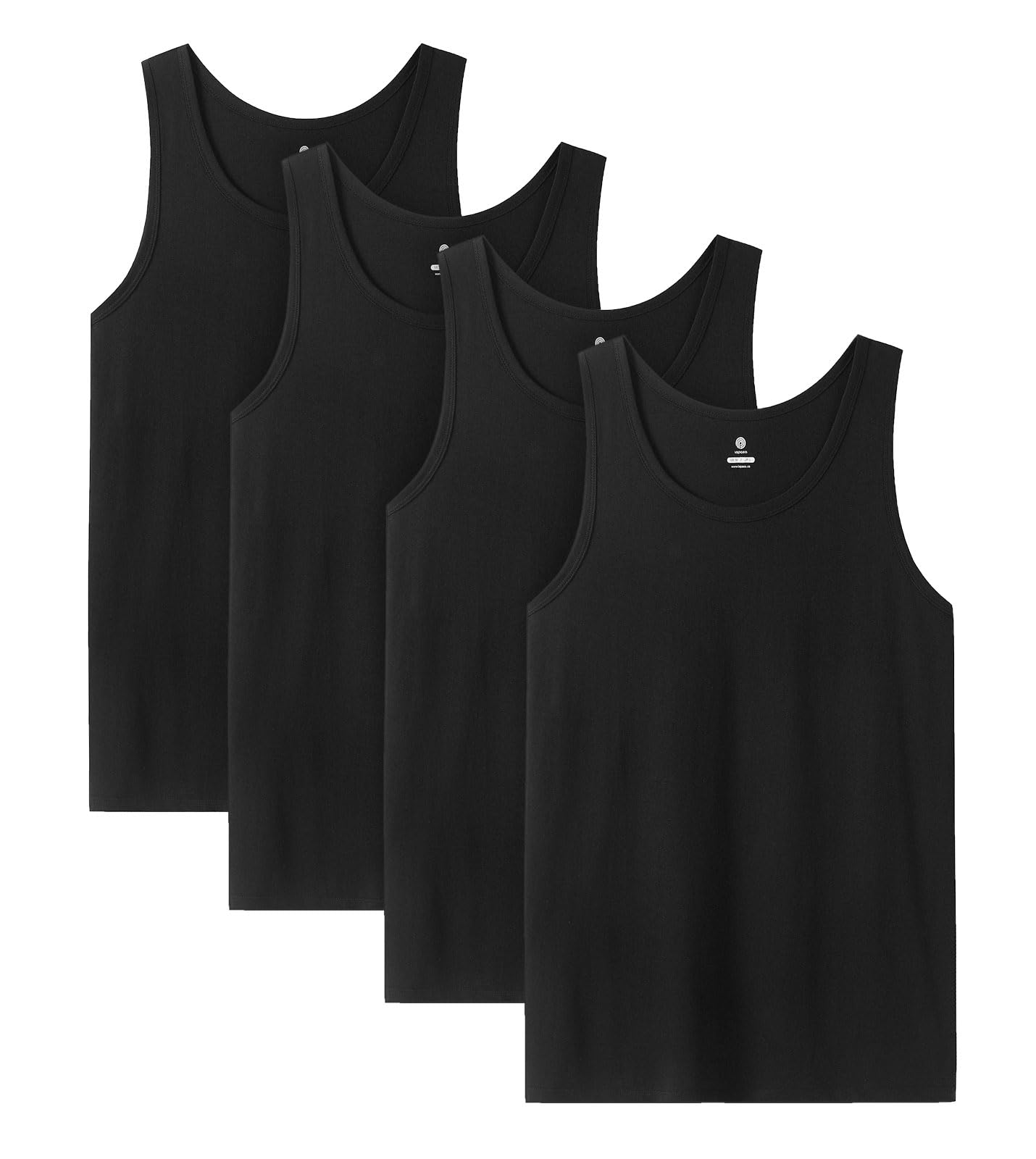 LAPASA Camiseta Tirante Hombre (Pack de 4) 100% Algodón Puro Ropa Interior sin Manga Masculino Tank Top Gym Deporte Ejercicio Gimnasio Verano Blanca Negra Gris M36