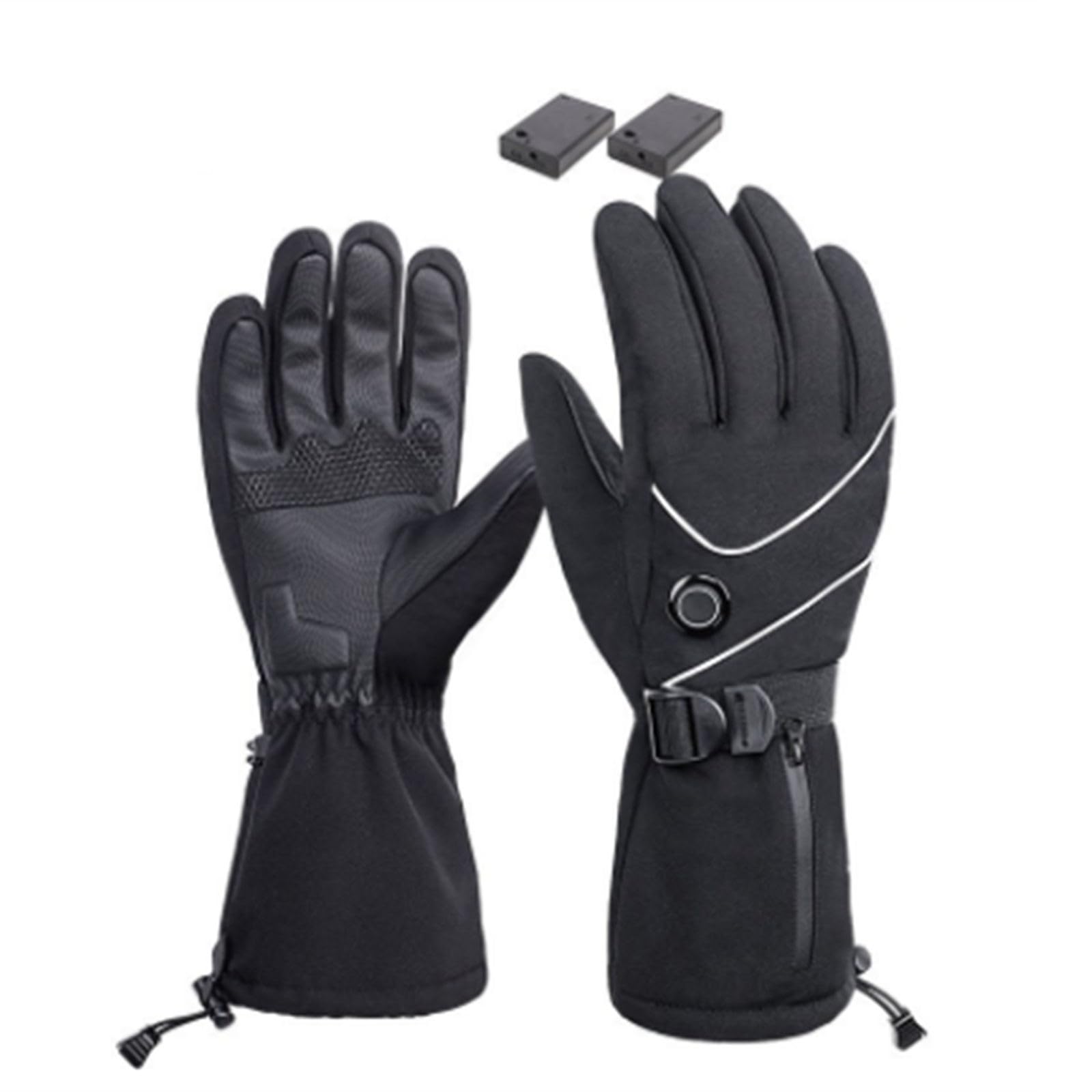 Guantes térmicos de invierno para hombres y mujeres, termostato automático y pantalla y para todo tipo de actividades al aire libre, senderismo, pesca, esquí, camping, guantes para mujer (negro, talla