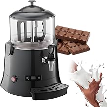 Electric Hot Chocolate Machine with Intelligent Temp Control, 86-194F, LED Display for Heating Chocolate & Coffee, 5L/10L Capacity, Ideal for Commercial Use,Black-5L