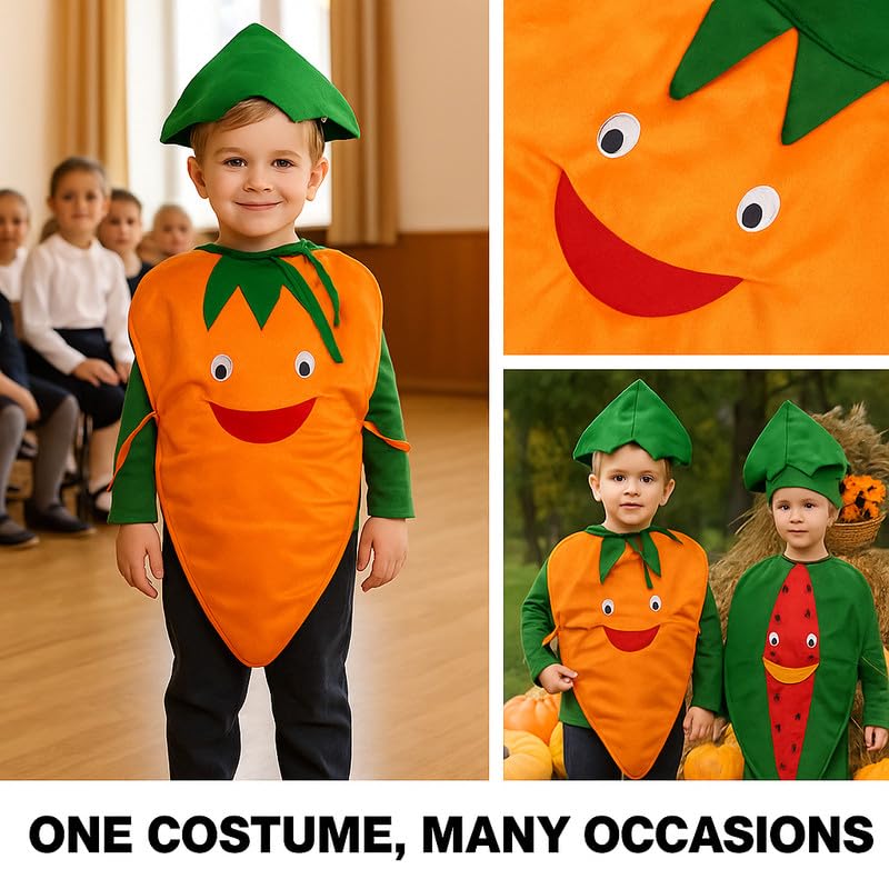 Image of FancyDressWale Fruit & Vegetable Fancy Dress Costume for Kids | Free Size 2-10 Years | School Fancy Dress, Stage Shows, Theme Parties