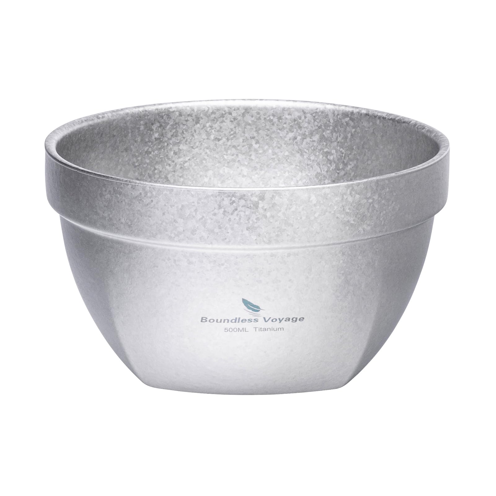 iBasingo 500ml Titanium Bowl Double Walled Insulated Serving Bowl for Hot & Cold Food Ultralight Camping Tableware Durable Portable Bowl for Outdoor, Travel, Home (Silver) Ti1161T