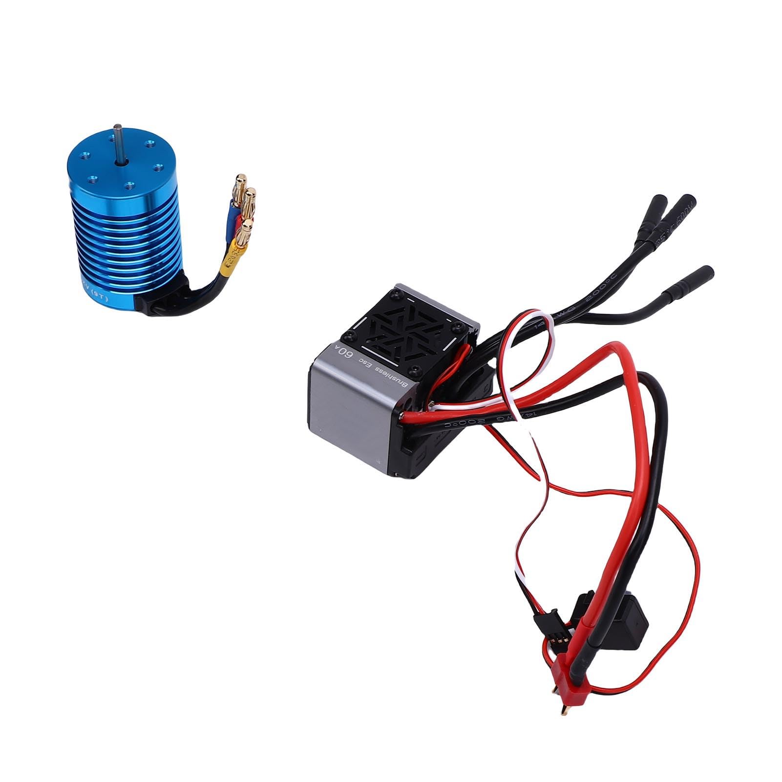 Zestaw Bezszczotkowego Silnika ESC w Kolorze Ti 60A do Samochodu RC w Skali 1/10, Uzwojenie Miedziane o Wysokiej Czystości dla Lepszej Wydajności, Dokładnie Wyważony Wirnik