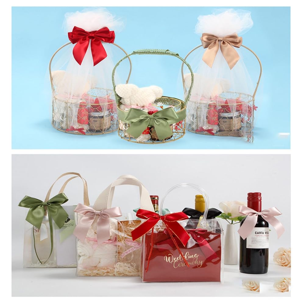 Geschenkschleife Dekoschleife mit Band Satinbandschleifen zur Dekoration von Paketen Geschenkbox Schleifen für Weihnachten Hochzeit Geburtstag Partys Geschenke Deko Rot 100 Stück