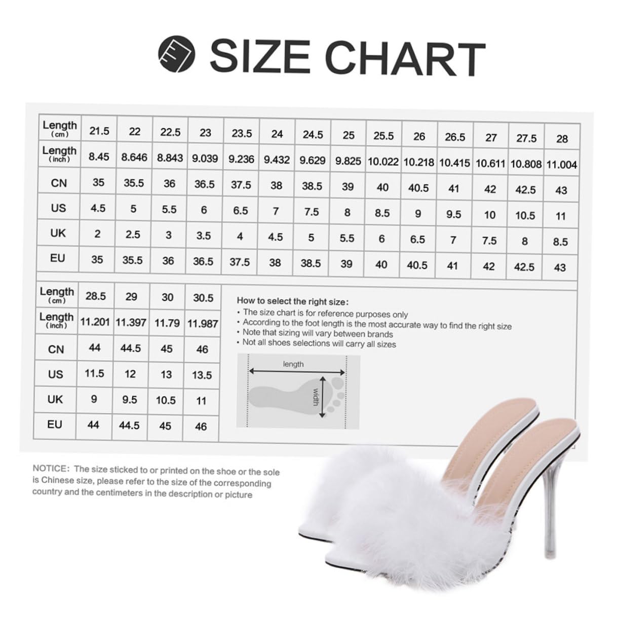 BESTonZON Pantofole Donna Tacco Sottile Bianco, Design Piuma Elegante, Materiale Pvc e Pelle di Maiale, Tacco Stabile per Occasioni Speciali