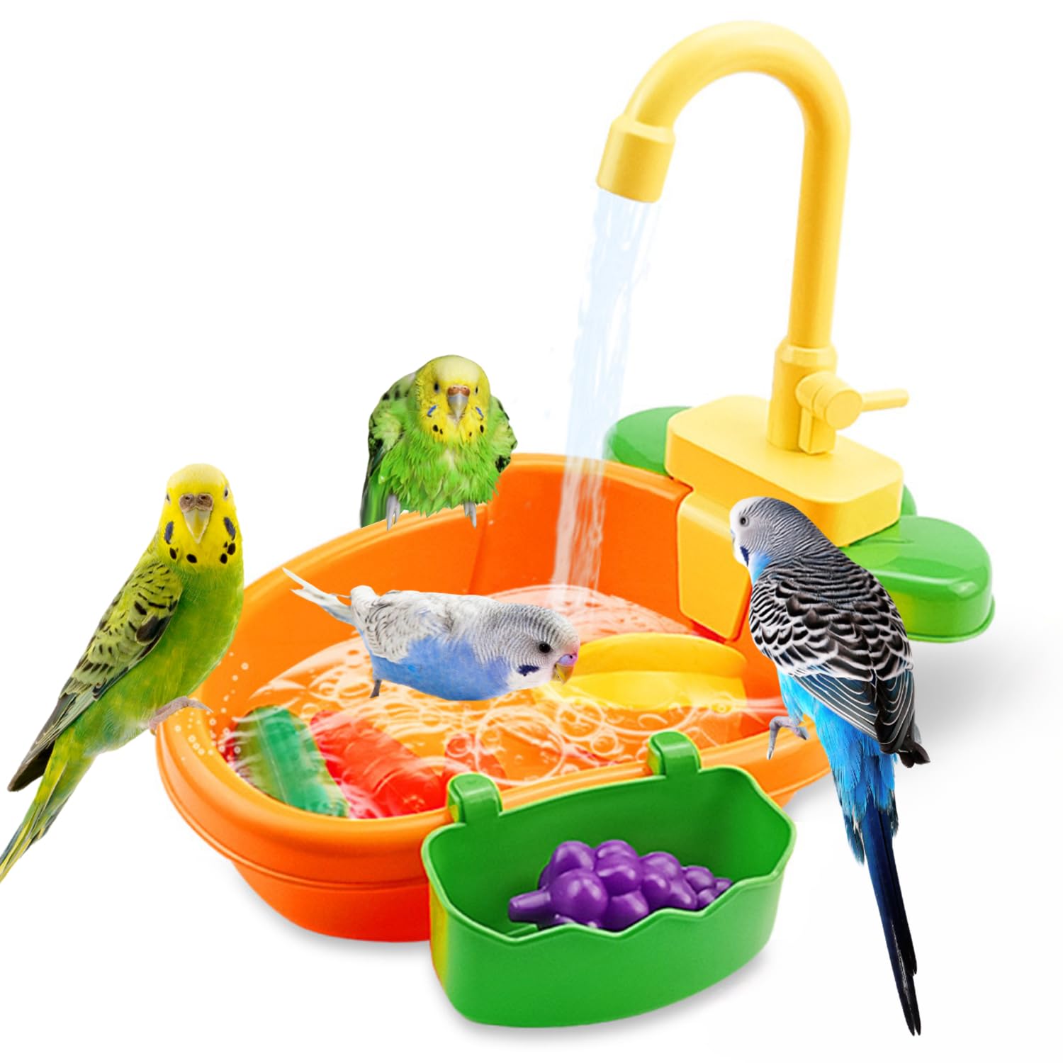 Amazon.co.jp: SALUDABLE インコ 鳥 水浴び 小鳥 おもちゃ 文鳥 循環