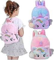 Mochila Bolsa Infantil De Pelúcia Fofa De Unicórnio Para Meninas Bolsinha Pelúcia