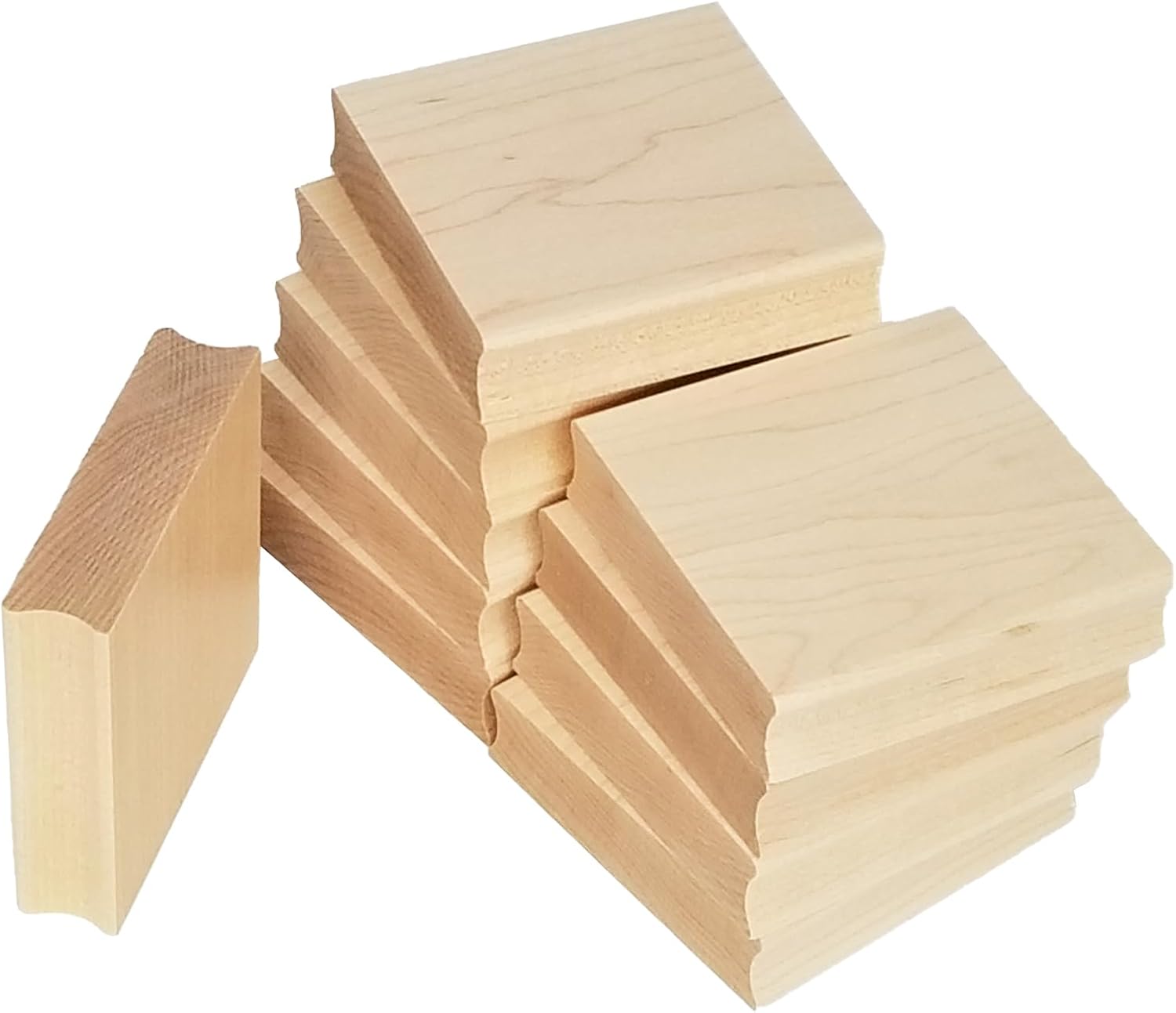 2.9" x 2.9" Square Maple Wood Handle Mount for Rubber Stamp - Set of 10 Pieces