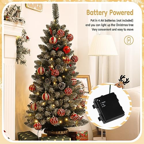 Decoway UO026 4Ft Christmas Tree Pre-Lit Artificial Mini Christmas Tree thumb #3