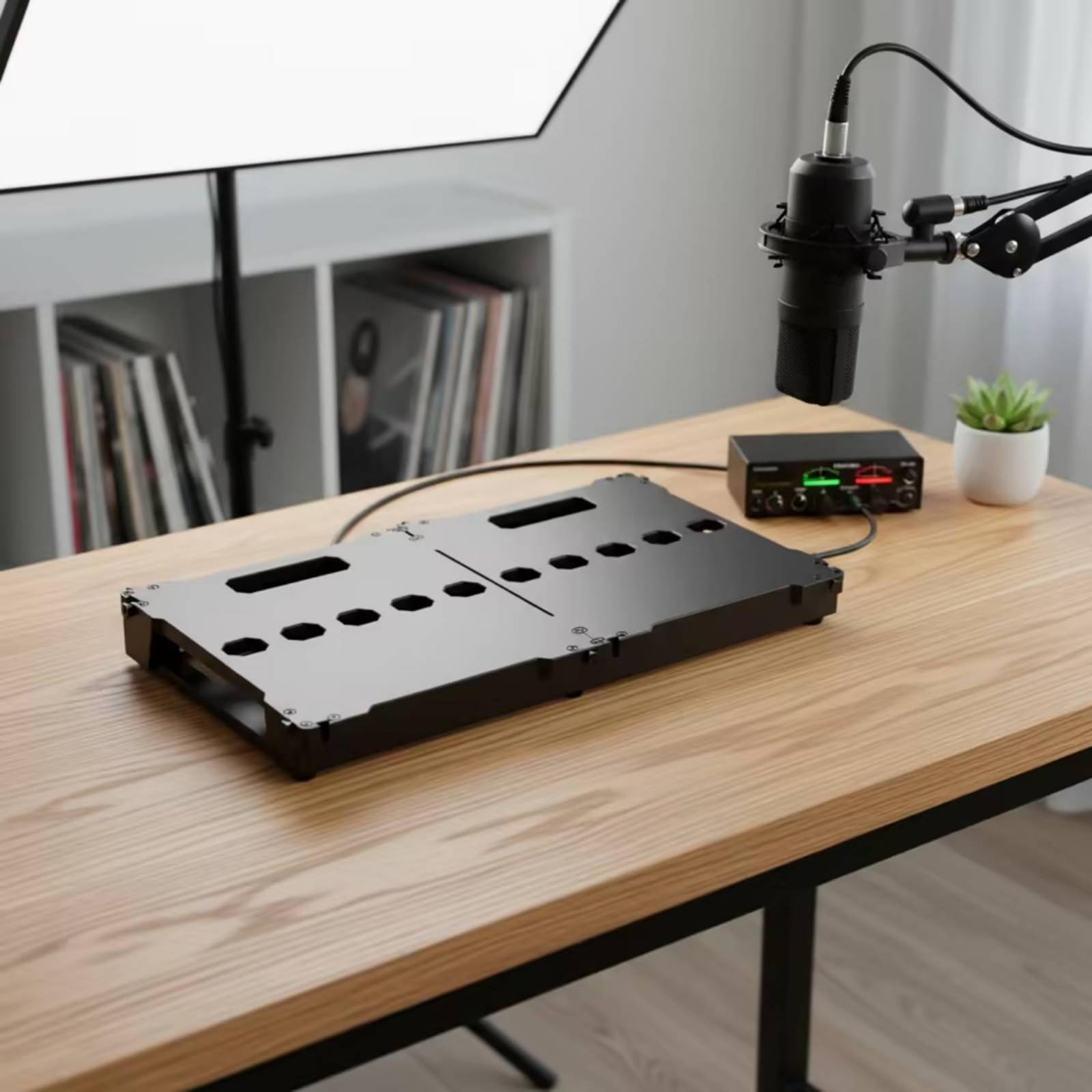 2 Stück Gitarren-Pedalboard Modular Effektpedalboard mit Klettstreifen Höhenverstellbar Effektpedalboard für Gitarristen, Bassisten, Studio, Proberaum