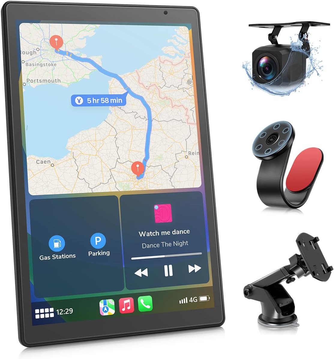 Eonon 8.95'' Portable Carplay Screen for Car, Android Auto Car Audio Receivers, Portrait & Landscape Screen, GPS Navigation, MirrorLink, OTA, Bluetooth, Magnetic Holder, 1080P Rear Camera - P5