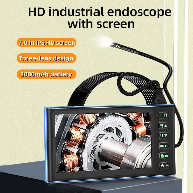 Caméra endoscopique et endoscope à double objectif de 8 mm avec écran 7" - 2