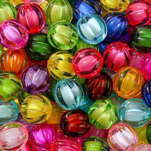 CYEENUT 20mm Acrylic Beads 100pcs Chunky Bubblegum Bead Bulk Mixed Color Opaque Beads for DIY Bead Pen (Color)