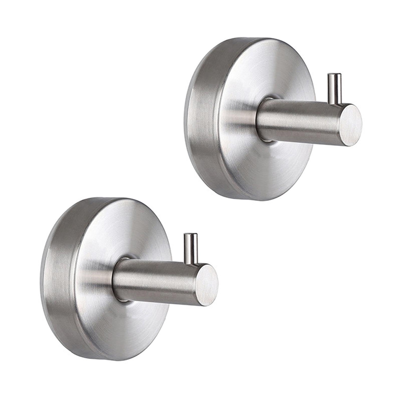 Vexorlian Suction Cup Hooks, 2 Pack Stainless Steel Shower Bathroom Hooks for Hanging Towels, Robe, Coat, Loofah, Easy Install & Reusable