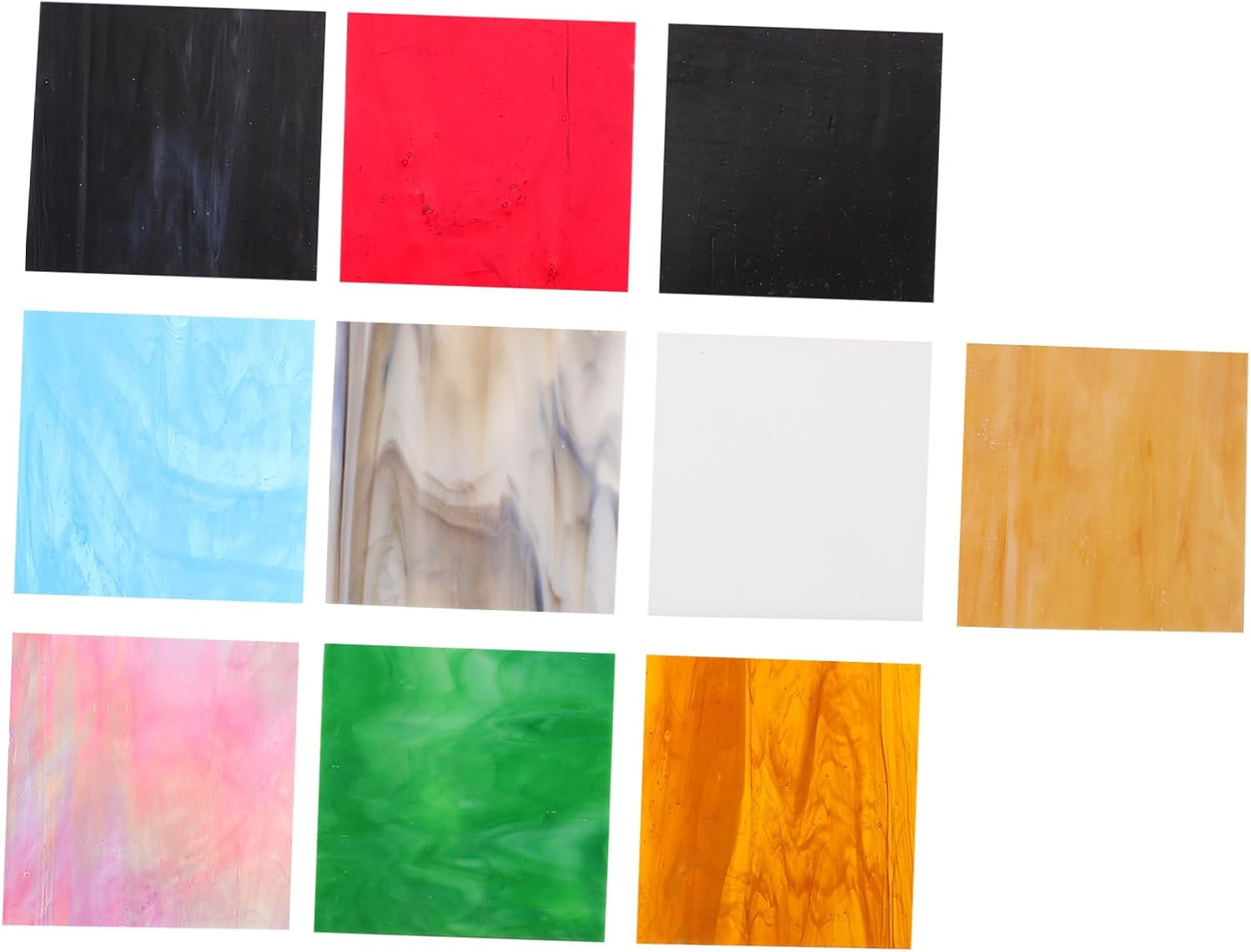 Gadpiparty 10pcs Stained Glass Sheets Tile Backsplash Window Decor Cathedral Glass Tiles for DIY Home Decor