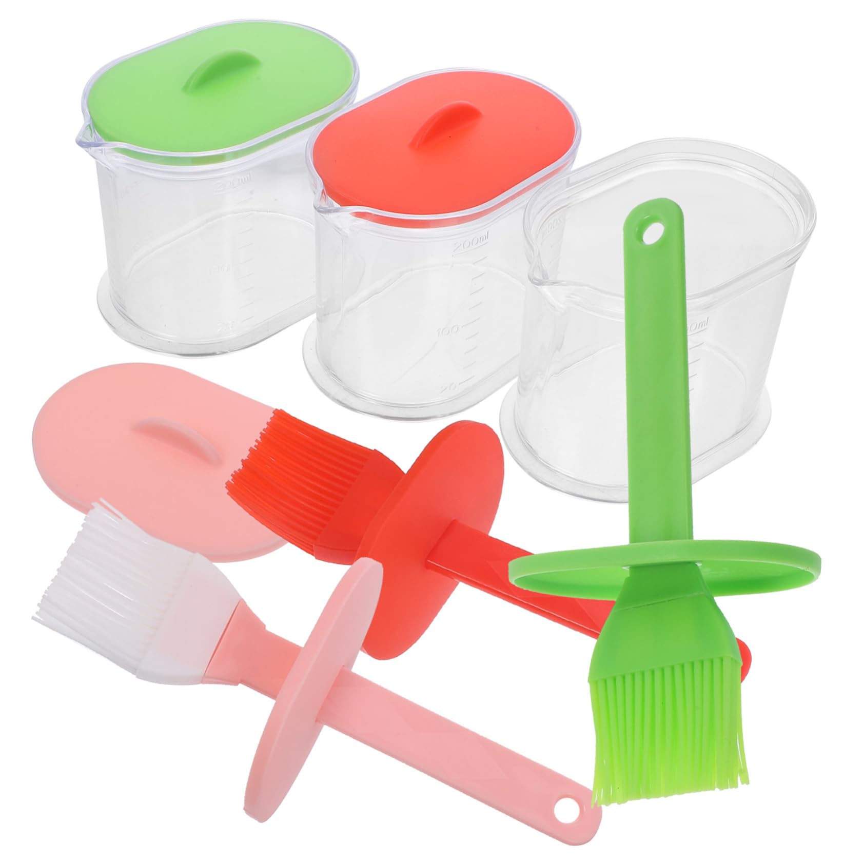Kisangel 3Sets Basting Brushes Ergonomic Oil Brush Tool for Bbq Baking and Cooking High Heat Resistant Kitchen Utensils