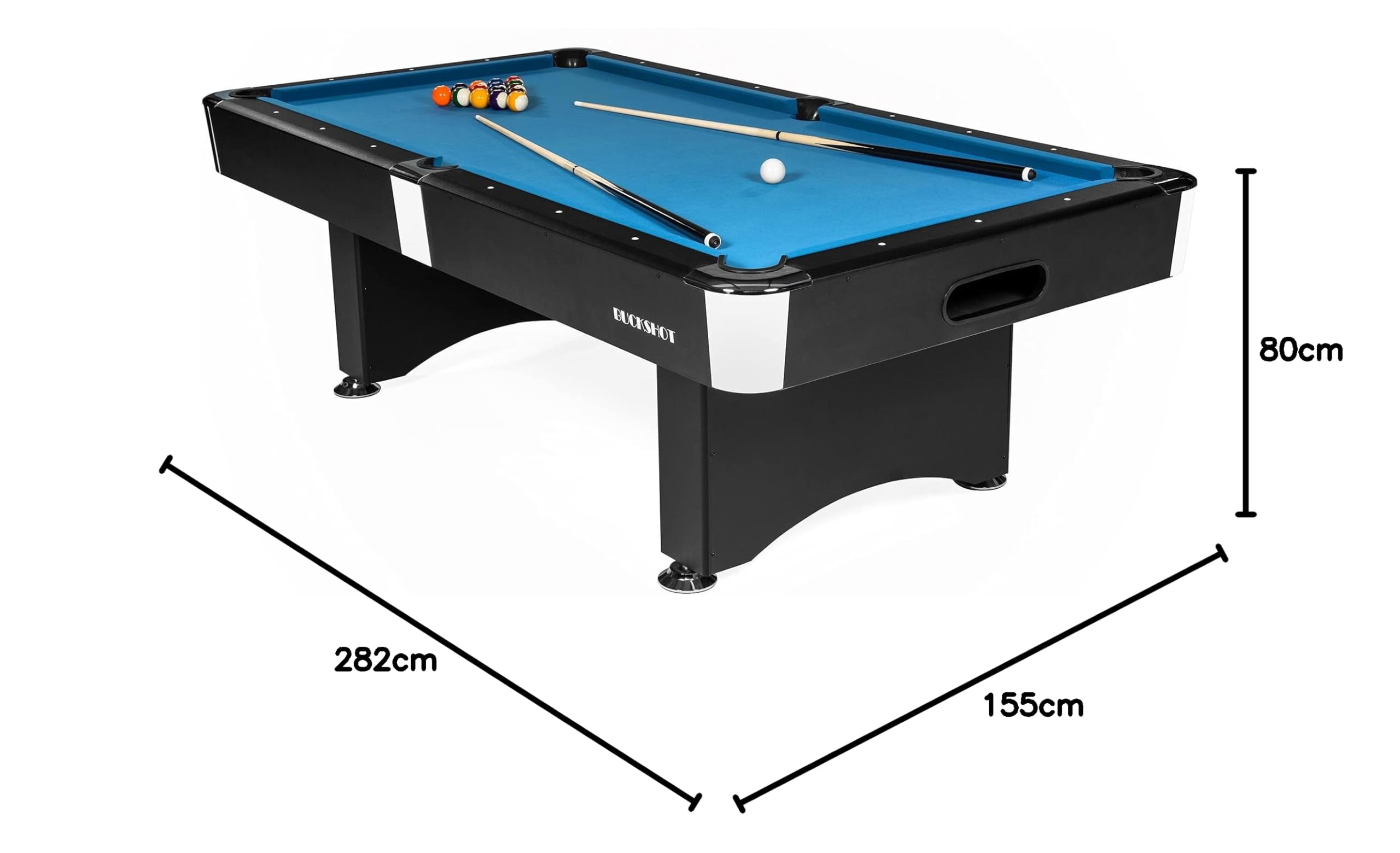 Table de Billard 9ft BuckShot Manhattan - 282 x 155 x 80 cm - Billard Americain - Retour de Billes Automatique - Billiard avec Accessoires - 150 kg