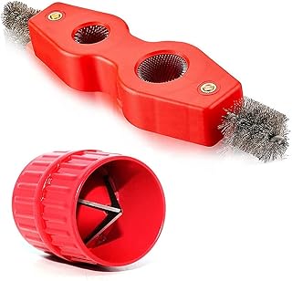 YYwenting 1 Pair Copper Pipe Cleaner And Reamer Set 4 In 1 Pipe Deburring Brush Cleaner Tool Pipe Deburring Brush for PVC PPR Copper Brass Aluminum Pipes (Set 1)